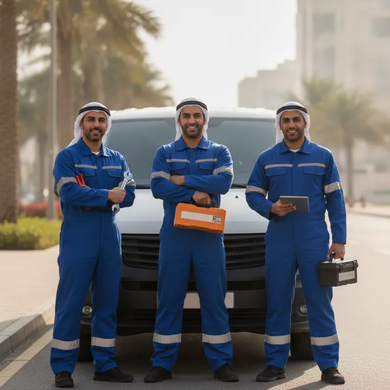 مساعدة على الطريق فريق في جبل علي